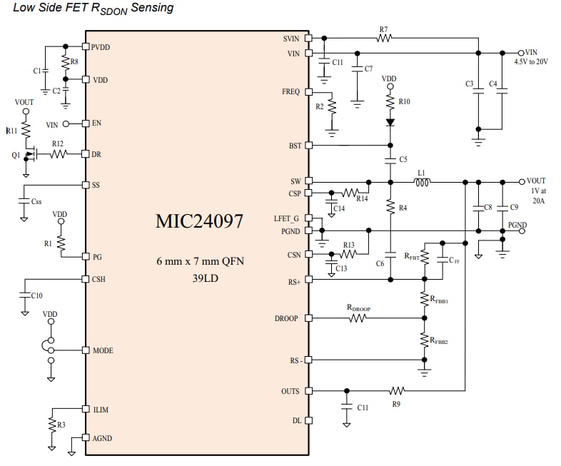 Application Circuit Diagram - Microchip Technology MIC24097 Buck Converters